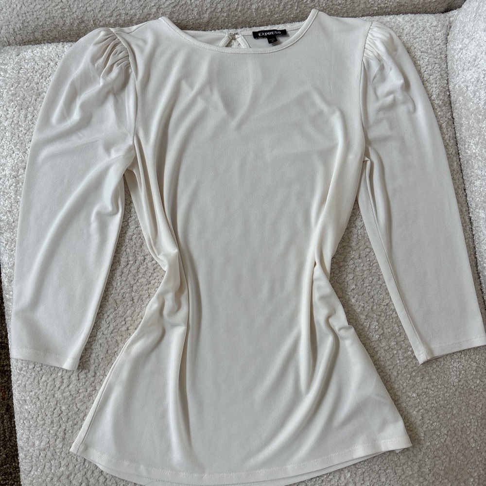 NWOT EXPRESS Cream Long Sleeve Blouse